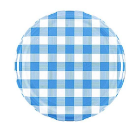 Twist-off deksel Blauw/Wit blok desgin, per 10