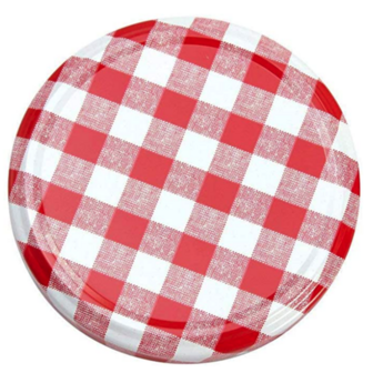 Twist-off deksel Rood/Wit blok desgin, per 10