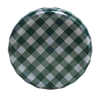 Glazenpotten 900 ml met twist-off deksel groen/wit blok design 8 stuks