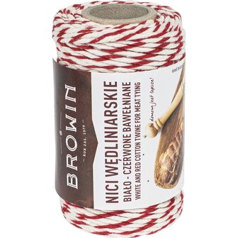 Slagerstouw Rood/Wit Katoen 100g