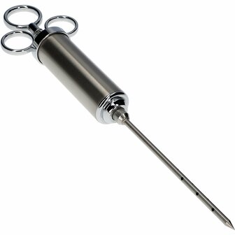Roestvrijstalen vlees injector van 60 ml + 2 naalden