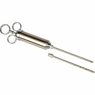 Roestvrijstalen vlees injector van 60 ml + 2 naalden