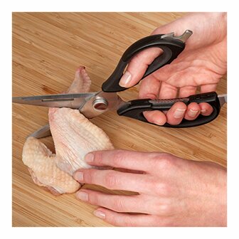 Multifunctionele keukenschaar met etui