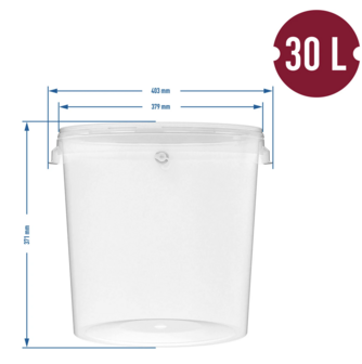 Gistingscontainer tranparant van 30L met deksel