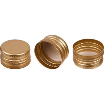 PP caps. 28 x 18 gedraaid goud 100 st.