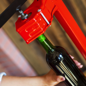 kurkapparaat op voet rood klein model