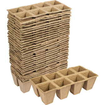 Papieren potjes 8 per tray  6x6x6cm 30 stuks