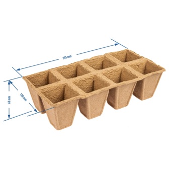 Papieren potjes 8 per tray  6x6x6cm 30 stuks