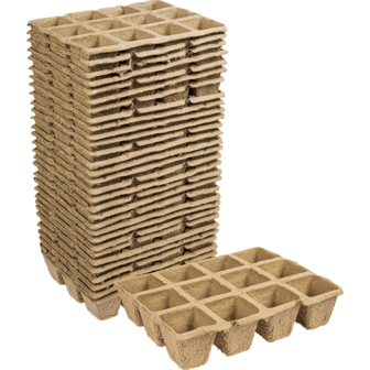 Papieren potjes 12 per tray  4.5x5x4.5cm 30 stuks