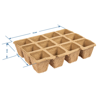 Papieren potjes 12 per tray  4.5x5x4.5cm 30 stuks