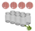 Glazenpotten 900 ml met twist-off deksel rood/wit blok design 8 stuks