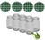 Glazenpotten 900 ml met twist-off deksel groen/wit blok design 8 stuks