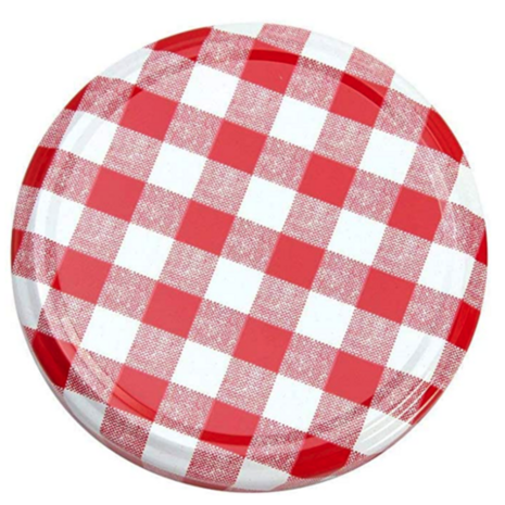Inmaakpotten 500 ml met twist-off deksel (Rood/Wit) 8 stuks