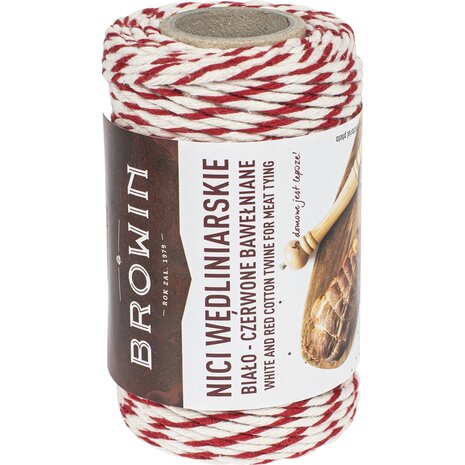 Slagerstouw Rood/Wit Katoen 100g