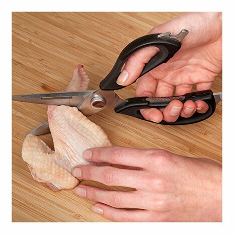 Multifunctionele keukenschaar met etui