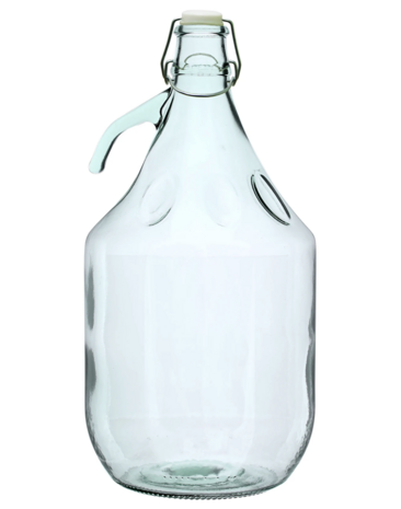 Gistingsfles 5 L met beugeldop en gebogen oor