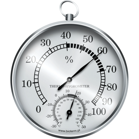 Thermometer / hygrometer (zilverkleurig)