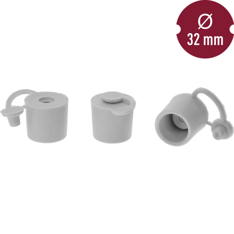 Flessendop 32 mm met sluiting