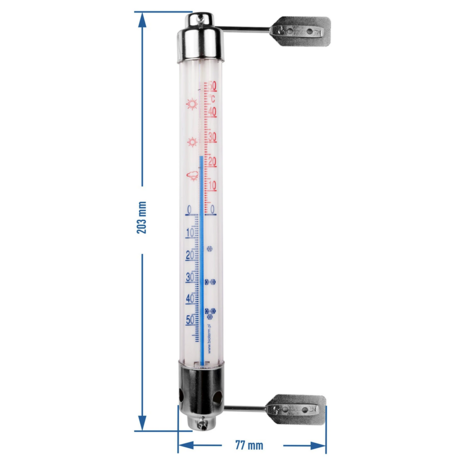 Raam thermometer 20/200mm